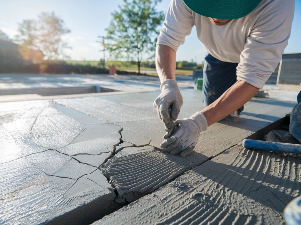 betonowa powierzchnia z ubytkami