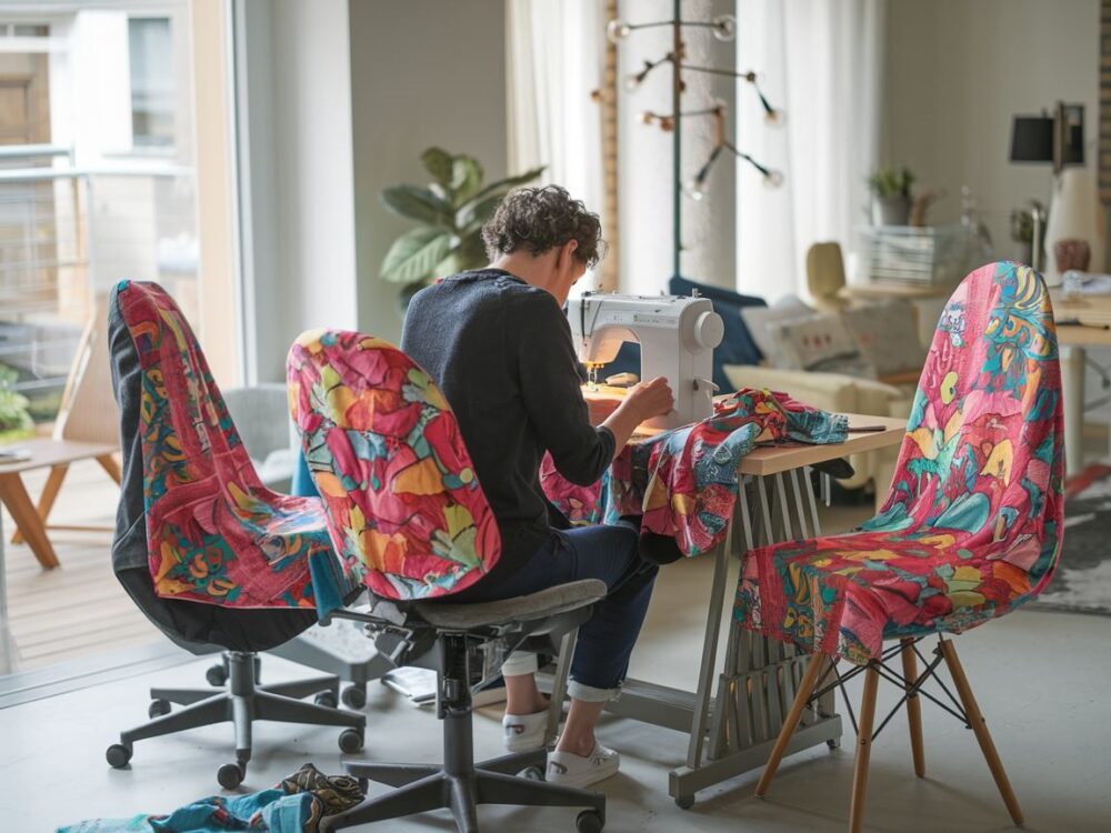 krzesło z miarą krawiecką