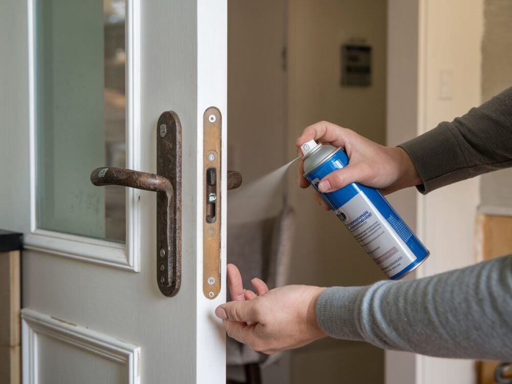 smarowanie klamki drzwi