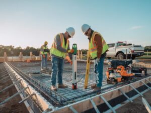 sprzęt pomiarowy na placu budowy
